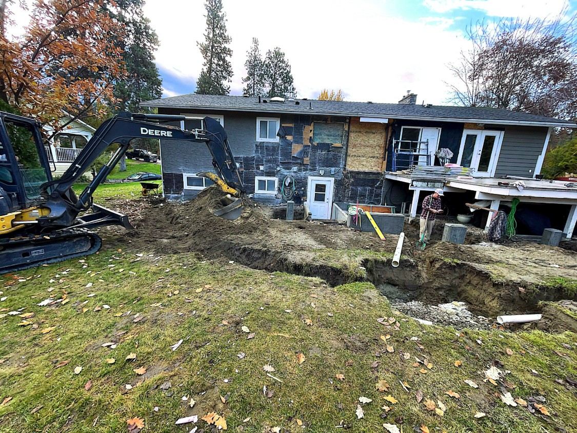 Excavation behind the house